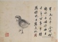 古い中国の墨からウズラのスケッチ